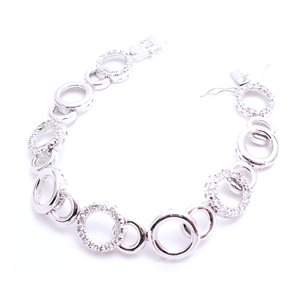 Shiny and Cubic Zirconia Circles Bracelet